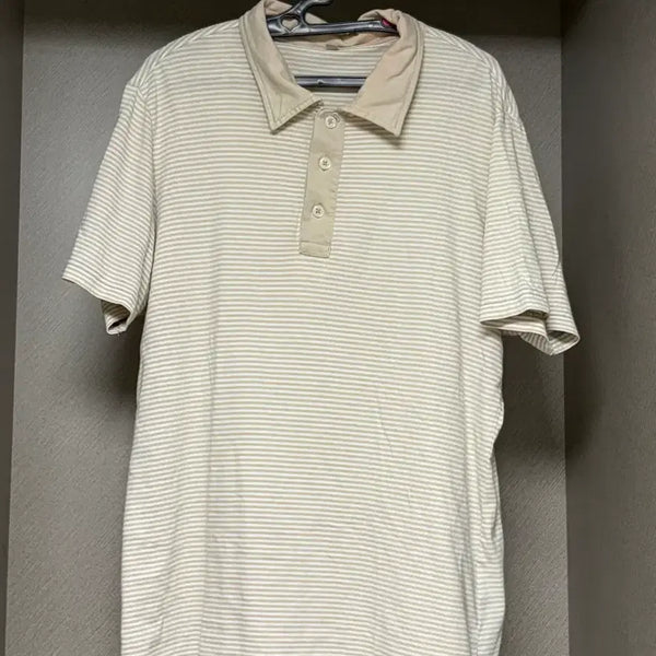 [BUNJANG] Vintage Nerd Striped Collar T-shirt / 빈티지 너드 단가라 카라티 와걸 코모 카메 카라하나 스즈코 카모메산장