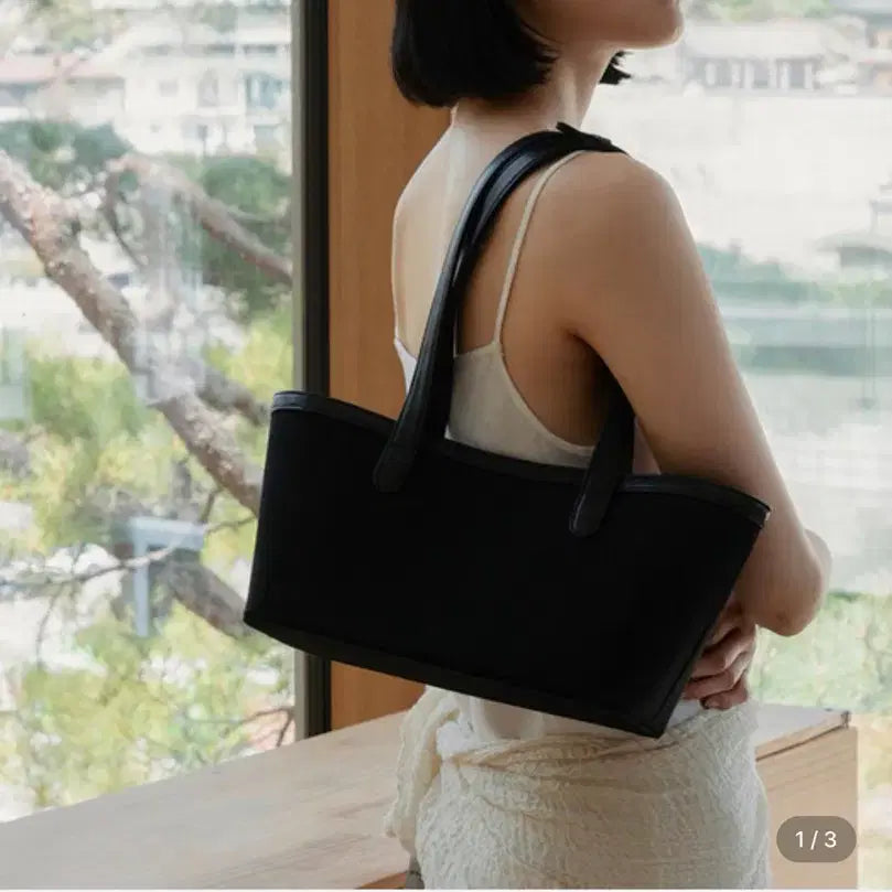[BUNJANG] LOIRET Alma 2-Way Canvas Tote Bag Black / LOIRET 루아레 알마 2-way 캔버스 토트백 블랙