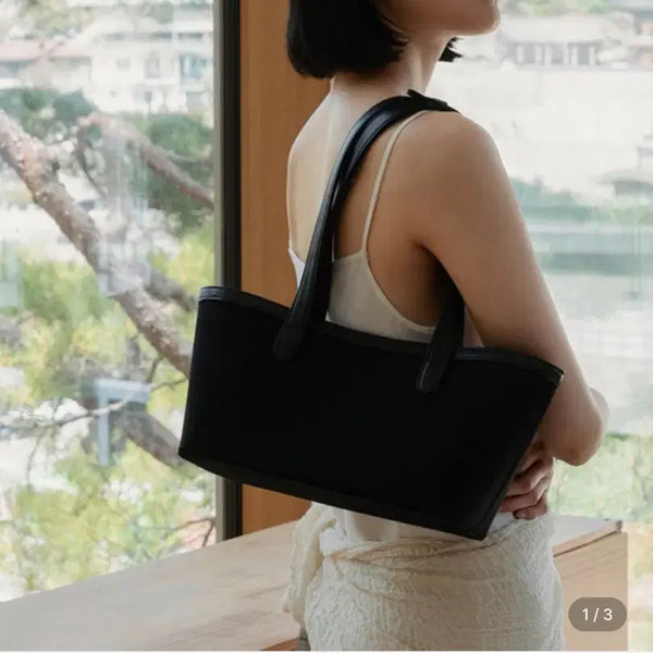 [BUNJANG] LOIRET Alma 2-Way Canvas Tote Bag Black / LOIRET 루아레 알마 2-way 캔버스 토트백 블랙