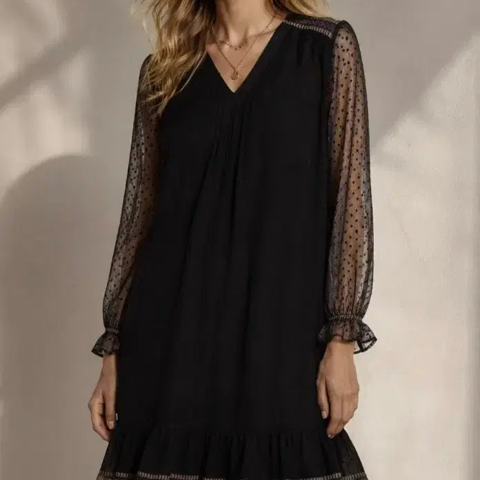 [BUNJANG] Thursday Island Embroidered Dot Chiffon Dress / 써스데이아일랜드 자수 도트 쉬폰 원피스 써스데이원피스