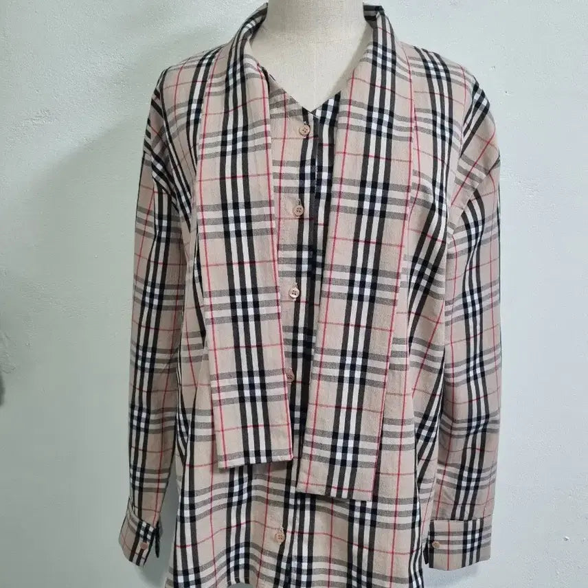 [BUNJANG] UPPERSTAR Women's Check Shirt Beige / UPPERSTAR 여성 체크셔츠