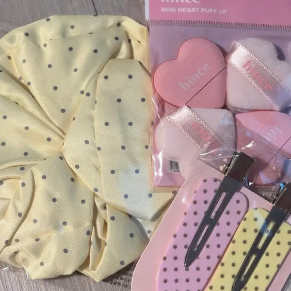 [BUNJANG] Hince Odd Spring Hair Scrunchie & Hairpin Bundle Set / 힌스 오드스프링 헤어스크런치 헤어핀 하트퍼프 일괄