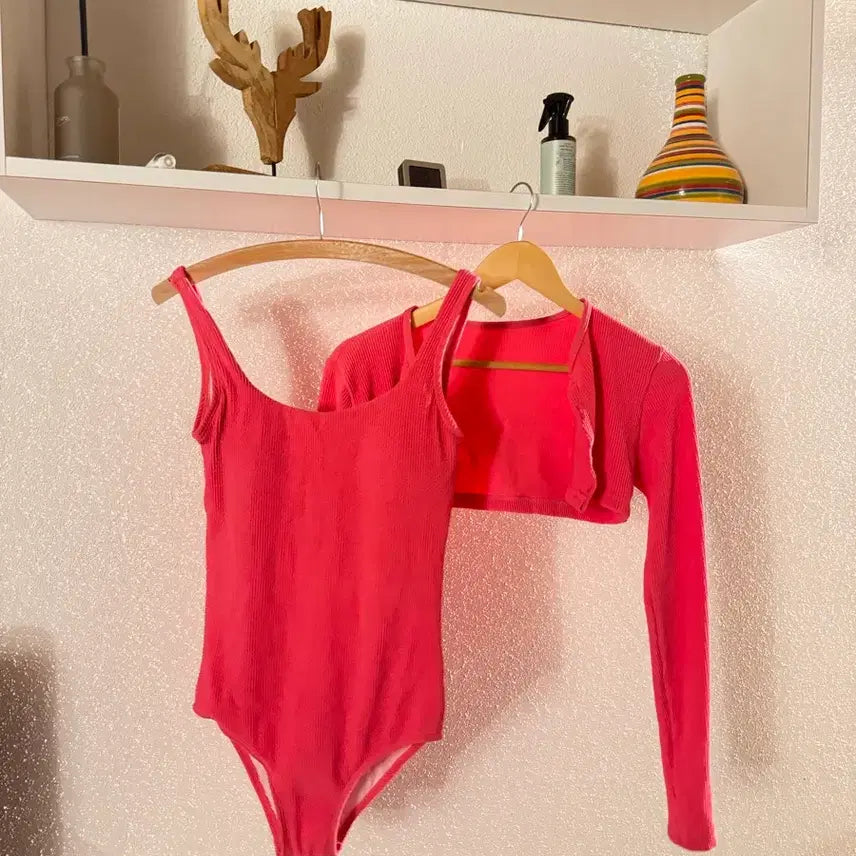 [BUNJANG] Vivid Cardigan Monokini (Pink) / 비비드 가디건 모노키니 (핑크)