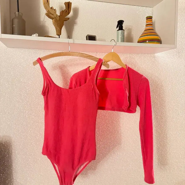 [BUNJANG] Vivid Cardigan Monokini (Pink) / 비비드 가디건 모노키니 (핑크)