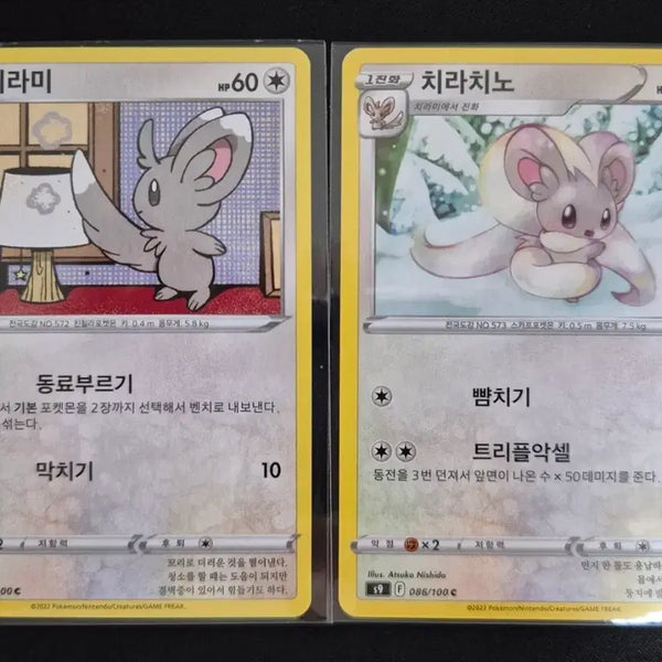 [BUNJANG] Pokemon Card Chirami / Chirachino Evolution Set (2 cards) / 포켓몬 카드 치라미 / 치라치노 2장 진화세트