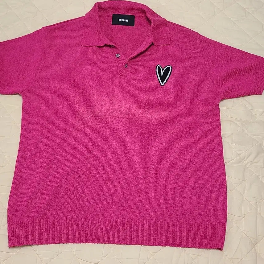 [BUNJANG] ROINAIN Hot Pink Collar Knit Sweater / 로이나인 브랜드의 매력적인 핫핑크 카라 니트