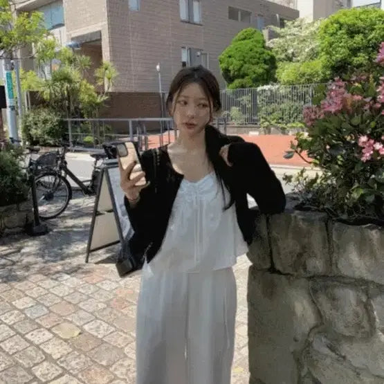 [BUNJANG] Grand Bloom Heard Linen Ribbed Cardigan (Black) / 그랑블룸 히어드 린넨 골지가디건 (블랙)