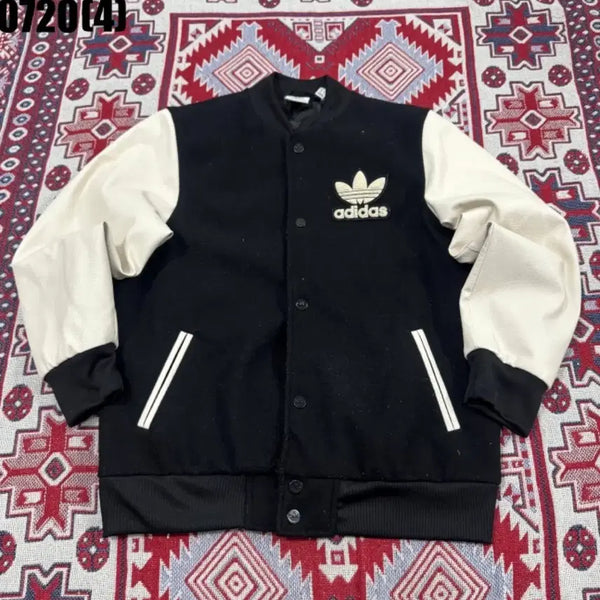 [BUNJANG] Adidas Letterman Jacket Black/White / 아디다스 레터맨 자켓 블랙/화이트 0720