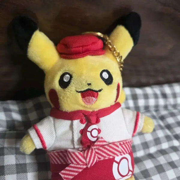 [BUNJANG] Pokemon Pikachu Cafe Waiter Pikachu Plush Keychain / 포켓몬스터 피카츄 카페 웨이트 피카츄