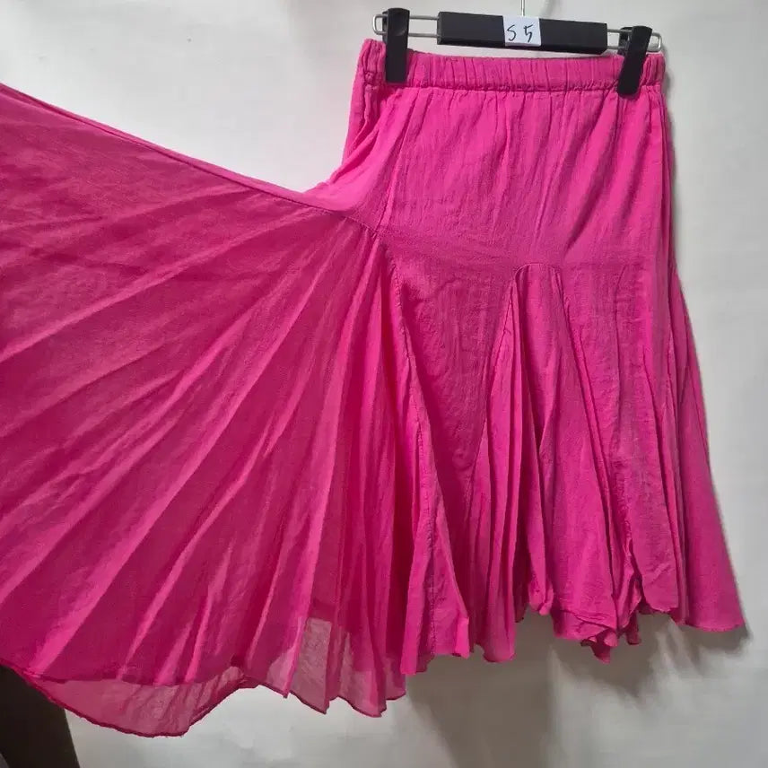 [BUNJANG] Hot Pink Flare Midi Skirt - Size S / 핫핑크 플레어 스커트 S