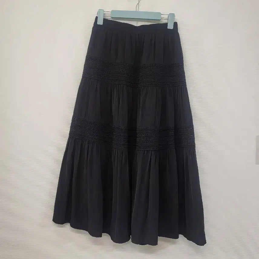 [BUNJANG] Avec El Black Pleated Long Skirt / avec el 롱스커트