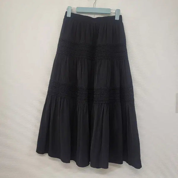 [BUNJANG] Avec El Black Pleated Long Skirt / avec el 롱스커트