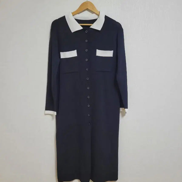 [BUNJANG] Black White Color Block Dress / 블랙 화이트 배색 원피스