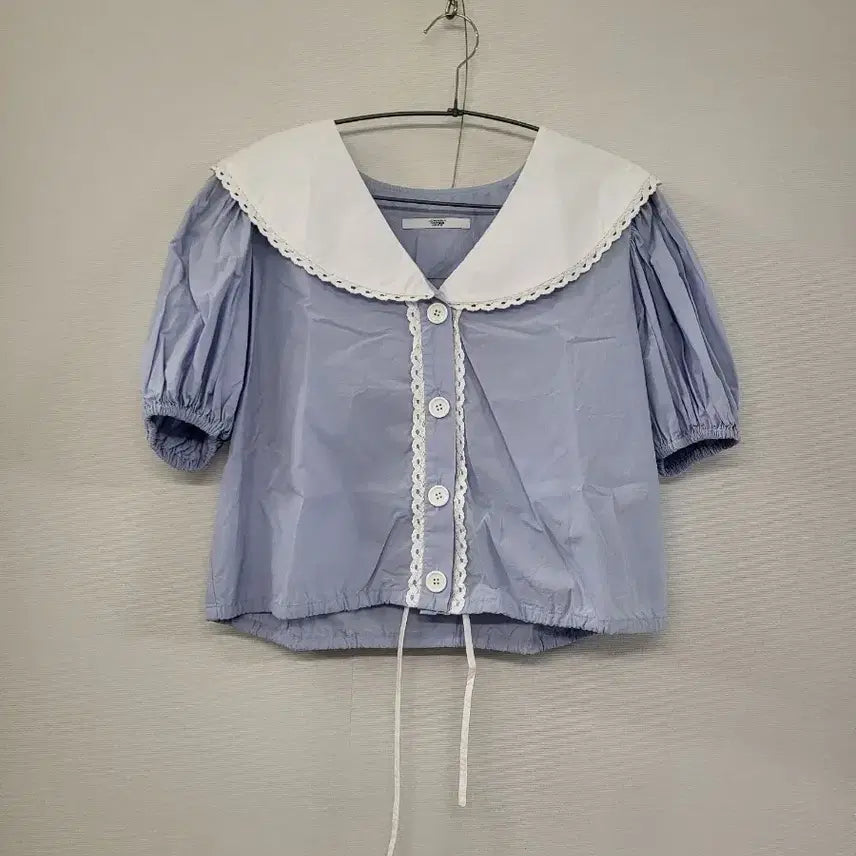 [BUNJANG] Johnny Hates Jazz Light Blue Lace Puff Sleeve Blouse / 쟈니헤잇재즈 블라우스