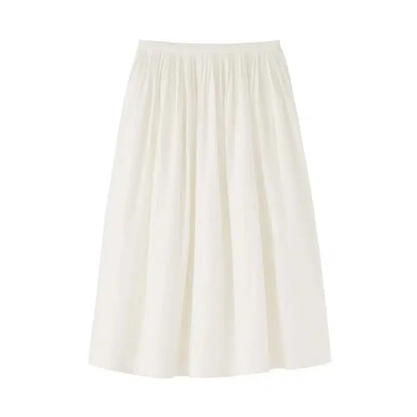 [BUNJANG] MUJI Labo High-Density Poplin Tuck Skirt Off White / 무인양품 라보 고밀도 포플린 턱 스커트 58 화이트