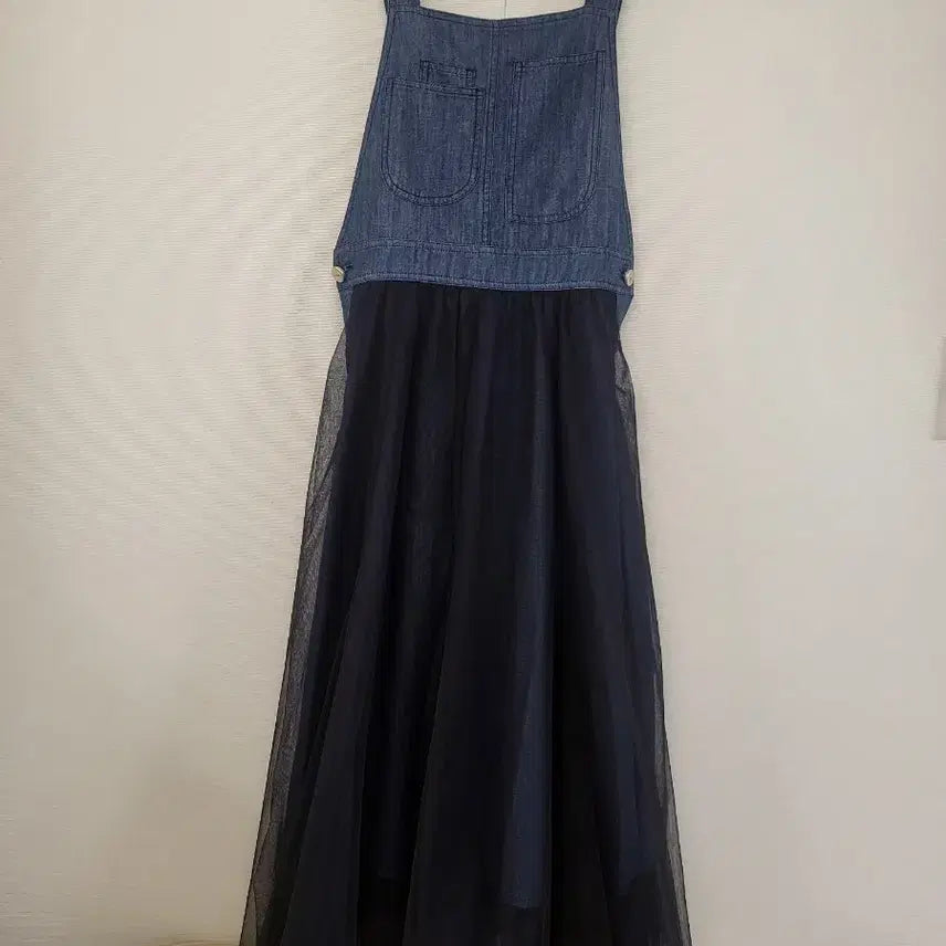 [BUNJANG] Ozcece Chiffon Tutu Denim Dress / 오즈세컨 쉬폰튜튜 데님 원피스