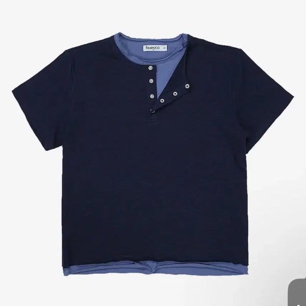 [BUNJANG] Huey Layered T-Shirt Navy / huey 레이어드 티 네이비