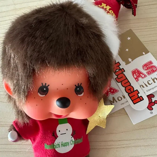 [BUNJANG] Sekiguchi Monchhichi Big Head Christmas Doll Keychain / 세키구치 몬치치 빅대두 크리스마스 인형 키링