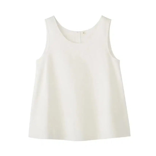 [BUNJANG] Muji Labo Sleeveless Blouse (Size S, Off-White) / 무인양품 라보 슬리브리스 블라우스 S