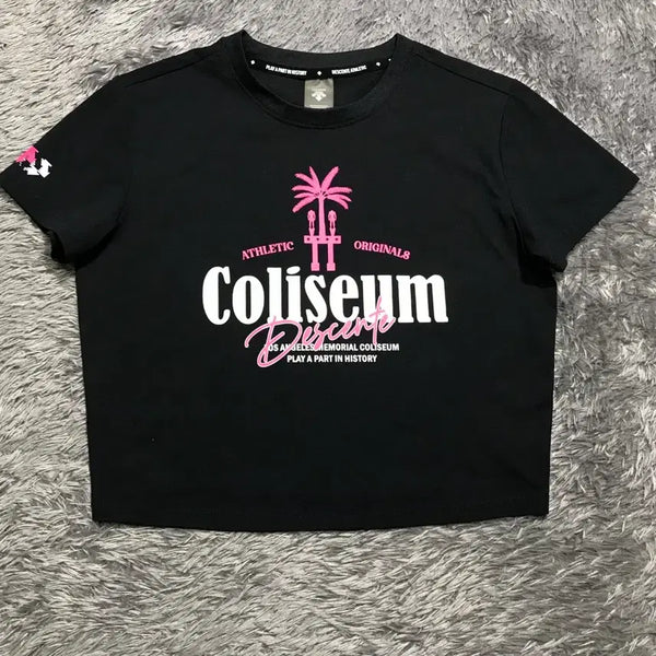 [BUNJANG] Descente Colosseum Crop T-Shirt / [[여성 M, A급] 데상트(DESCENTE) 콜리세움 크롭 반팔티@939