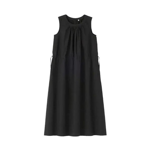 [BUNJANG] Muji Labo Washed Cotton Blend Poplin Sleeveless Dress Black S / 무인양품 라보 와시혼방 포플린 원피스 블랙 S
