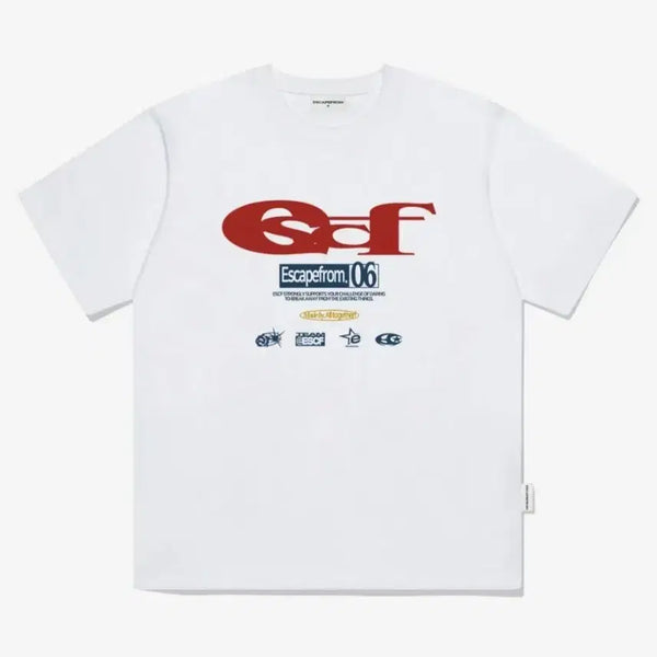 [BUNJANG] Escapefrom.06 Graphic Print T-Shirt White / 이스케이프 프롬 반팔티 화이트