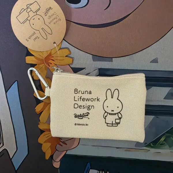 [BUNJANG] Miffy Carabiner Canvas Mini Pouch / (정품)미피 카라비너 캔버스 미니 파우치