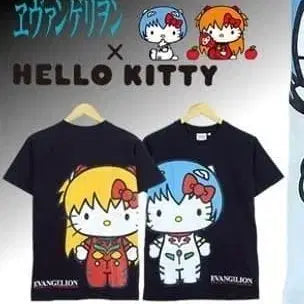 [BUNJANG] Evangelion x Sanrio Hello Kitty T-Shirt / 에반게리온 산리오 헬로키티 티셔츠