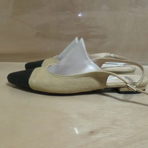 [BUNJANG] Le Corman Two-Tone Beige Slingback Sandals Loafers / 후루룩구제2 250 르꼬르망 투톤 베이지 슬링백 샌들 구두 로퍼260726