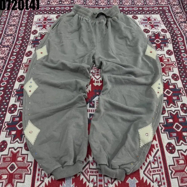 [BUNJANG] Quilted Detail Khaki Jogger Pants / 카키색 조거팬츠 퀼팅 장식 0720