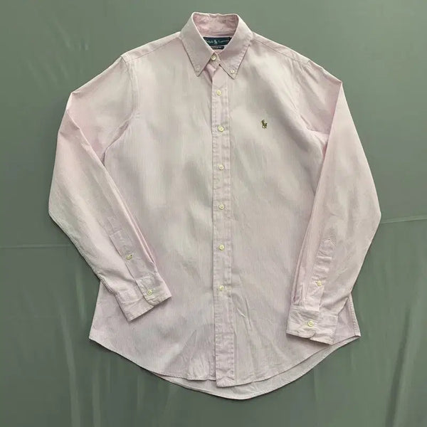[BUNJANG] Polo Ralph Lauren Custom Fit Multi Pony Pink Stripe Shirt / M 폴로랄프로렌 커스텀핏 멀티 포니 핑크 스트라이프 셔츠