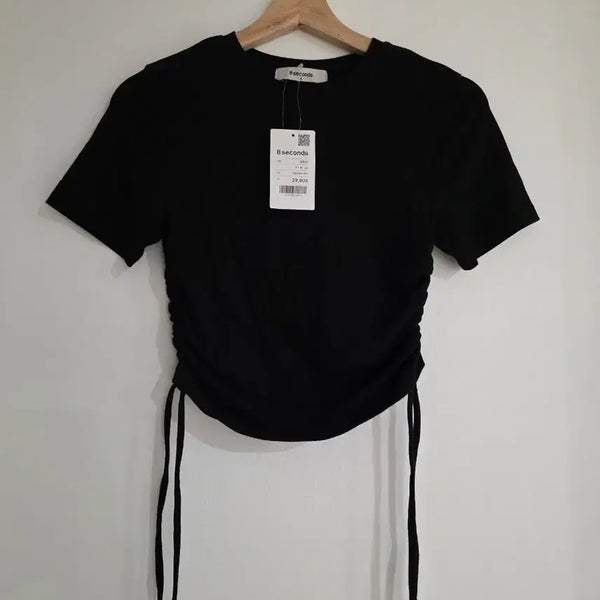 [BUNJANG] 8seconds Side Shirring Crop T-Shirt / 에잇세컨즈 옆셔링 크롭티셔츠