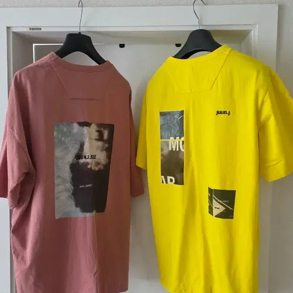 [BUNJANG] Juun.J Back Printing Short Sleeve T-shirt Yellow 46 / 준지 백프린팅 반팔 옐로우 46