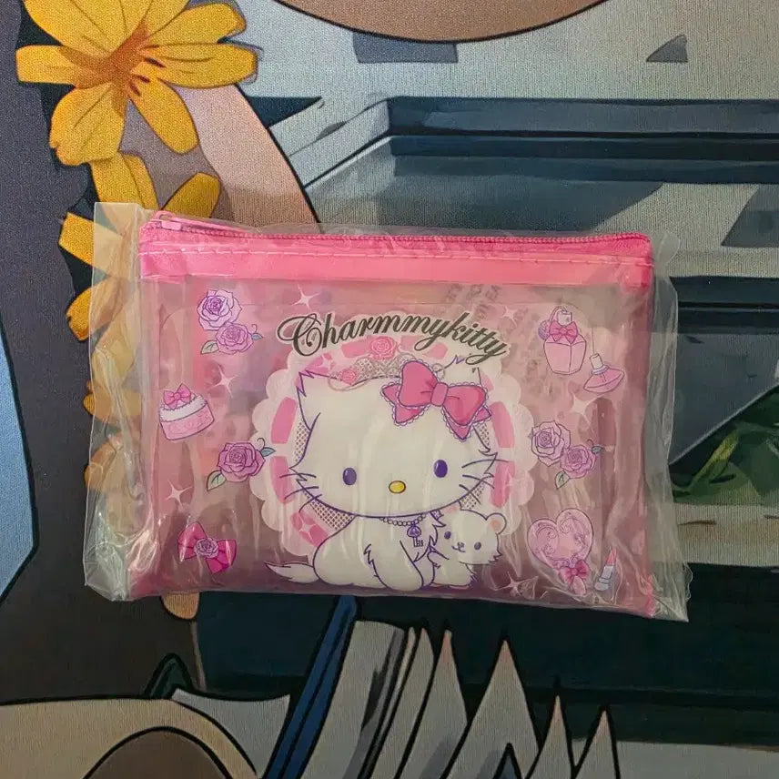 [BUNJANG] Sanrio Hello Kitty Mini Clear Flat Pouch / (정품)산리오 챠미키티 미니 클리어 플랫 파우치