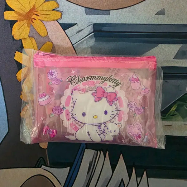 [BUNJANG] Sanrio Hello Kitty Mini Clear Flat Pouch / (정품)산리오 챠미키티 미니 클리어 플랫 파우치