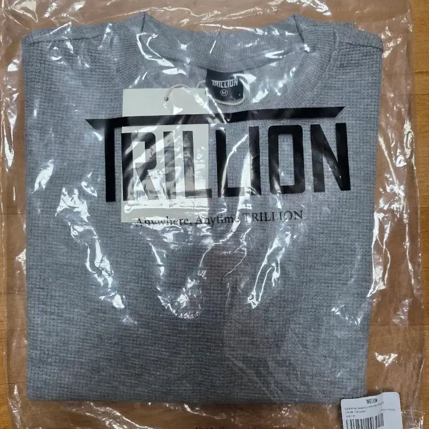 [BUNJANG] Trillion Essential Waffle Crop T-Shirt - Gray, Size M / [M] 트릴리온 반팔티