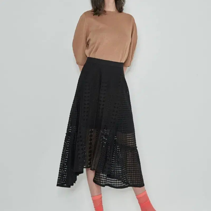 [BUNJANG] System Asymmetrical Hem Lace Skirt Size 61 / 한섬 시스템 스커트(마인,타임,오브제,래트,쥬크)