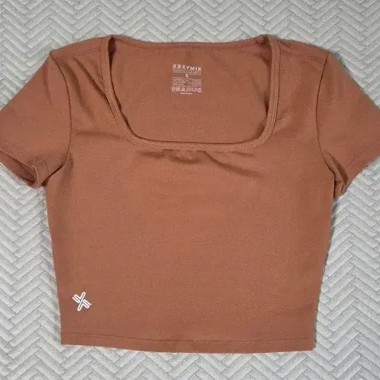 [BUNJANG] XEXYMIX Square Neck Crop Top Coral / 젝시믹스 스퀘어넥 크롭탑 S