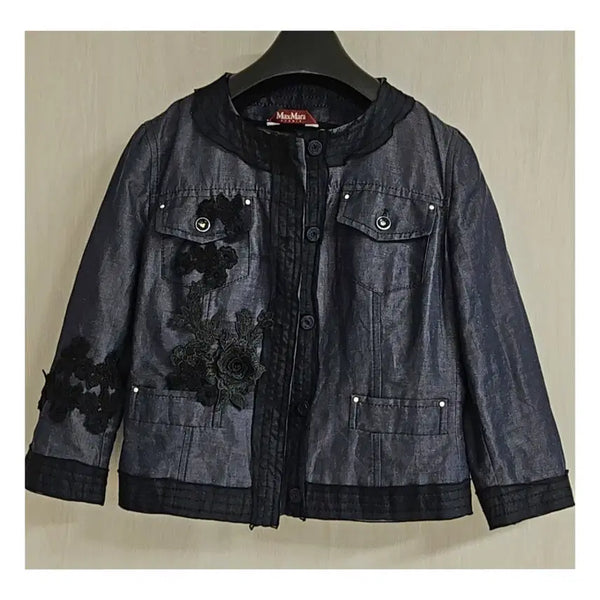 [BUNJANG] Max Mara Studio Tweed Frill Denim Jacket / Max Mara Studio 데님 자켓 38