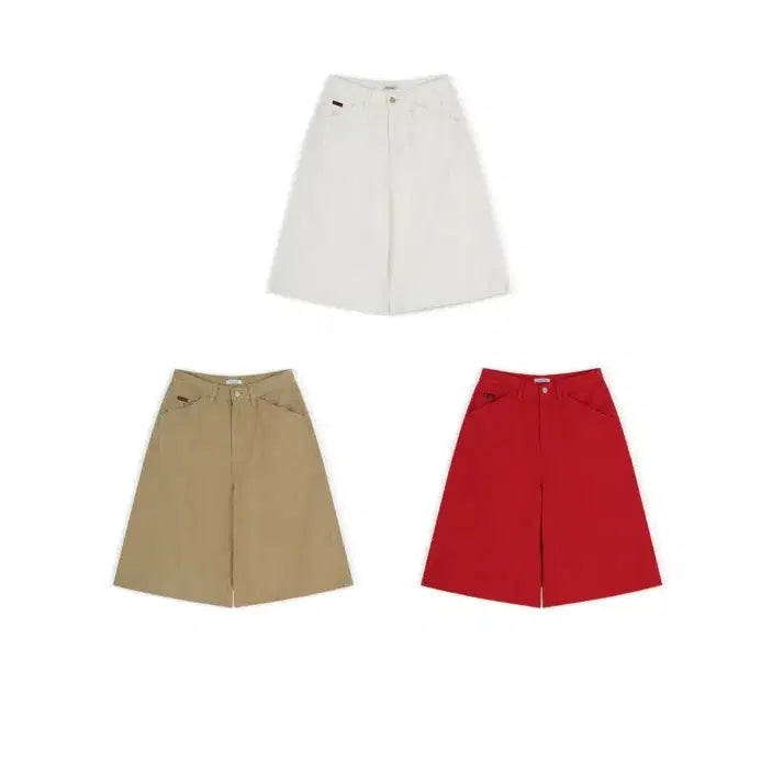 [BUNJANG] Avie muah Oblique Soft Cotton Bermuda Pants Ivory / 아비에무아 오블리크 소프트 코튼 버뮤다 팬츠 1 아이보리