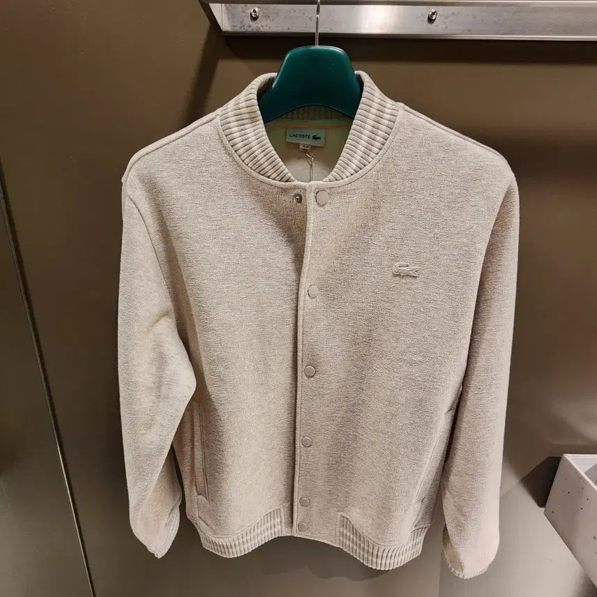 [BUNJANG] Lacoste Men's Textured Stadium Jumper (Baseball Jacket) / (새상품) 라코스테 남성 텍스처 스타디움 점퍼 (스웻) (야구점퍼) (자켓)