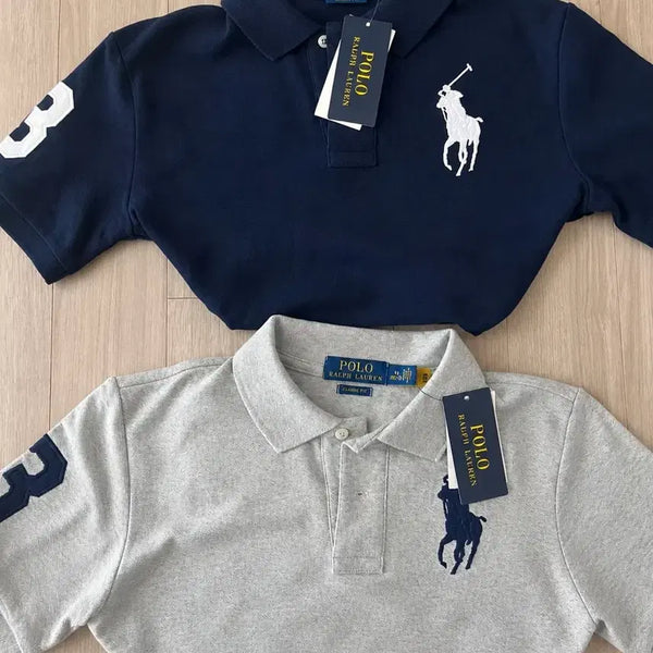 [BUNJANG] Polo Ralph Lauren Navy Pique Polo Shirt M (10-12) / (택o) 빅포니 폴로 랄프로렌 네이비 카라티 M(10-12)