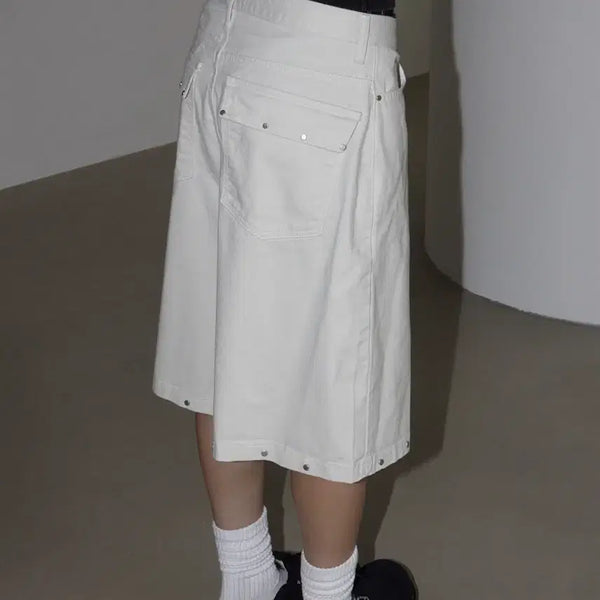 [BUNJANG] Runz KASNA Stud Pocket Bermuda Pants / 런츠 카스나 스터드 포켓 버뮤다 팬츠