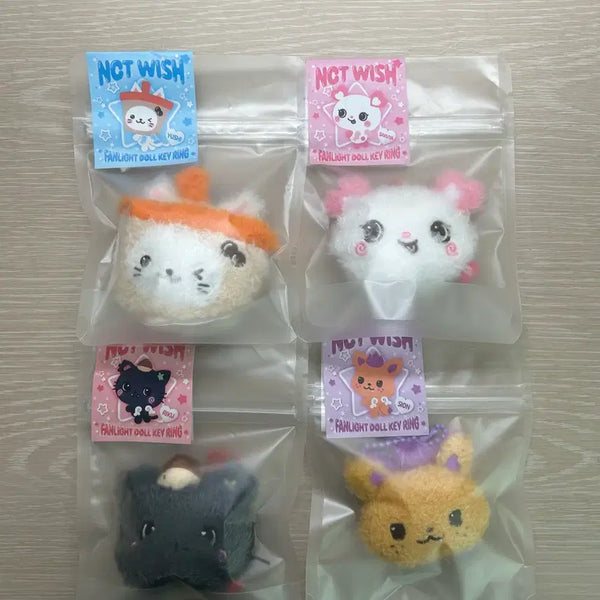 [BUNJANG] NCT WISH Lightstick Character Doll Keychain (Sealed) / 미개봉) 엔시티위시 응원봉 얼굴 인형 키링 팬라이트 버블냥 시오닝 팡이 쿠리 유우시 시온 사쿠야 리쿠