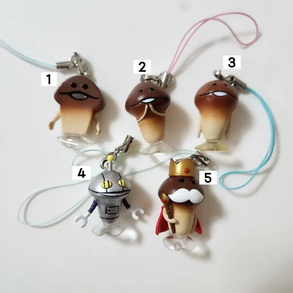 [BUNJANG] Nameko Strap Charm Set (5 Types) / 고전) 나메코 스트랩 키링 5종