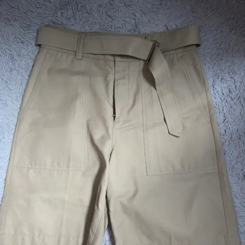 [BUNJANG] System Homme Beige Wide Belt Shorts Size 32 / 시스템옴므 정품 와이드 슬림 베이지 벨트 반바지 32사이즈
