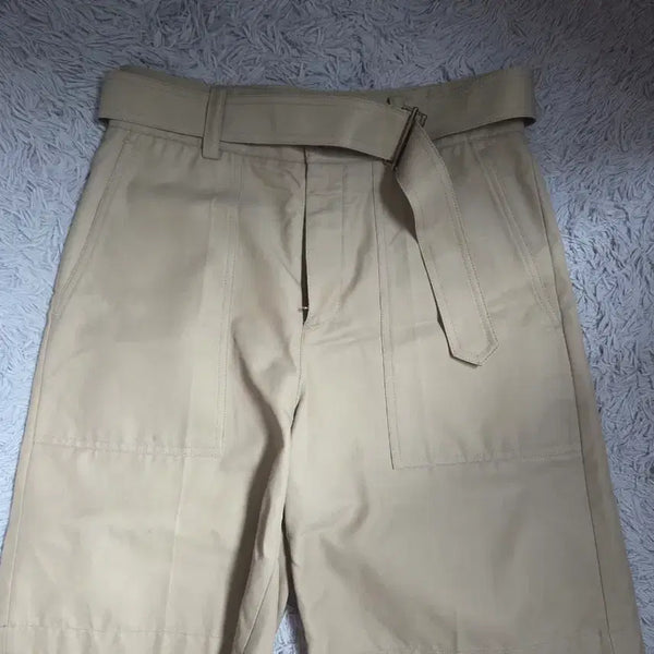 [BUNJANG] System Homme Beige Wide Belt Shorts Size 32 / 시스템옴므 정품 와이드 슬림 베이지 벨트 반바지 32사이즈