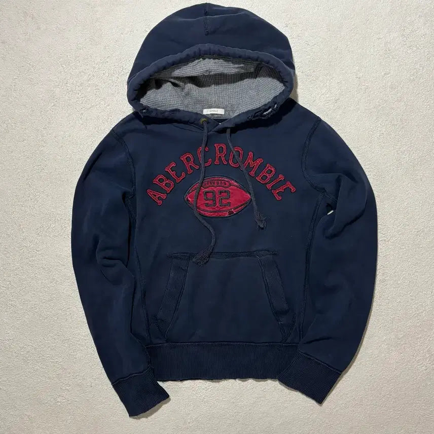 [BUNJANG] Abercrombie & Fitch Y2K Rugby Hoodie Navy Redpoint / 아베크롬비 y2k 럭비 네이비 레드포인트 후드티