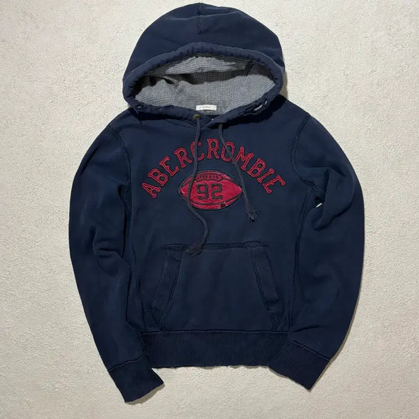 [BUNJANG] Abercrombie & Fitch Y2K Rugby Hoodie Navy Redpoint / 아베크롬비 y2k 럭비 네이비 레드포인트 후드티