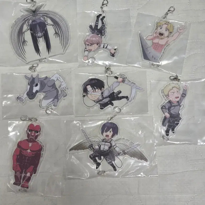 [BUNJANG] Attack on Titan Ichiban Kuji F Prize Acrylic Stands Full Set / [바로배송] 진격의 거인 진격거 제일복권 F상 대롱 아크릴 전종 풀셋